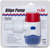Rule Bilge Pump 800GPH (3028LPH) Non Automatic 12 Volt Back Flow Preventer Incl.