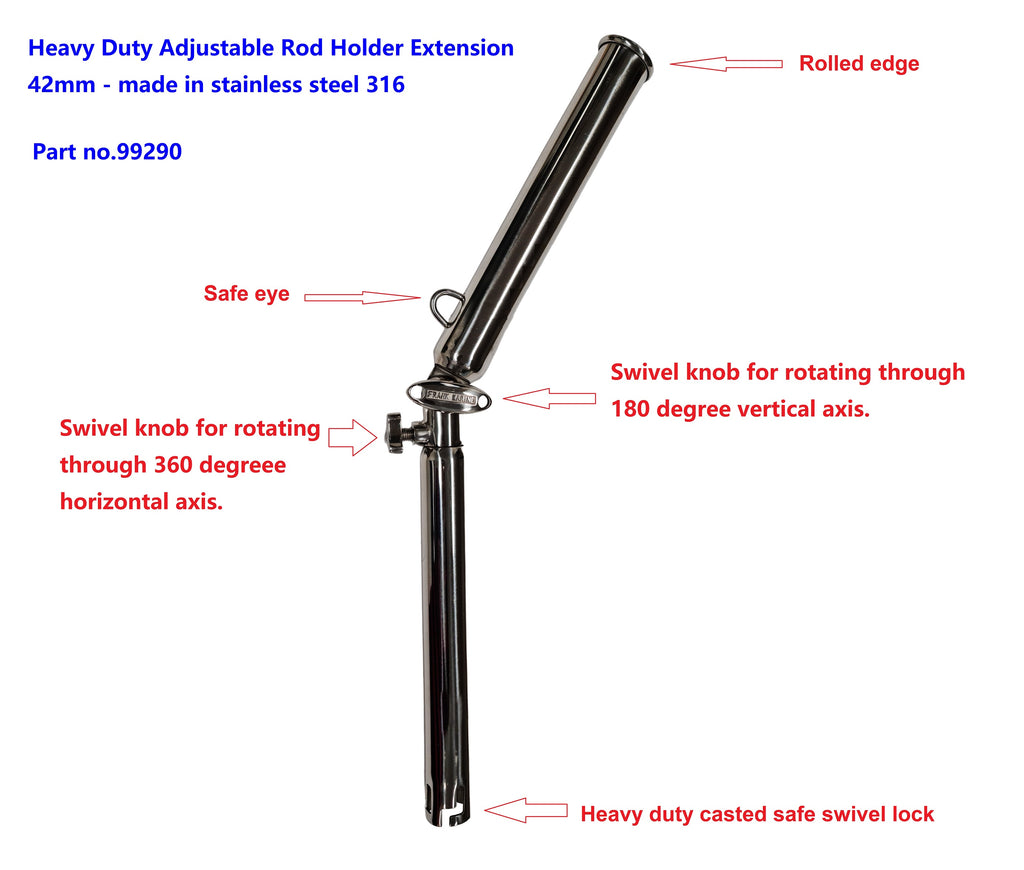 Outrigger Rod Holder Fully Adjustable Fits 30 & 90 Degree
