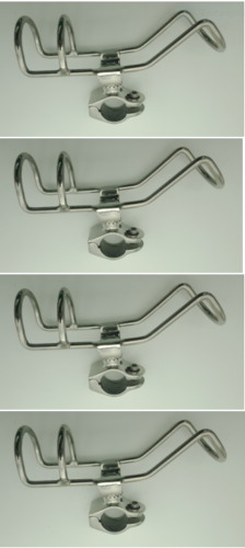 Clamp On Rod Holders Rail 25mm 316 Stainless 360 Horizontal & Vertical New x 4