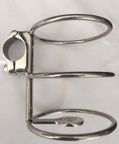 Boat Clamp-On Drink Holder Suits 25mm Rail 316 Stainless Steel 360 Degree Adjust